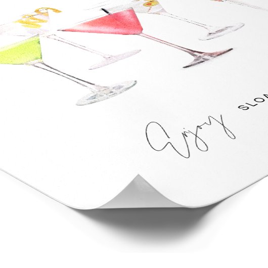 Minimale Martini Bar voor HARLOW Poster (Hoek)