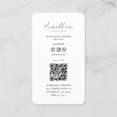 Minimale massage therapeut wit visitekaartje (Achterkant)