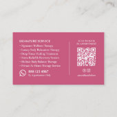 Minimale massagetherapeut Roze Visitekaartje (Achterkant)