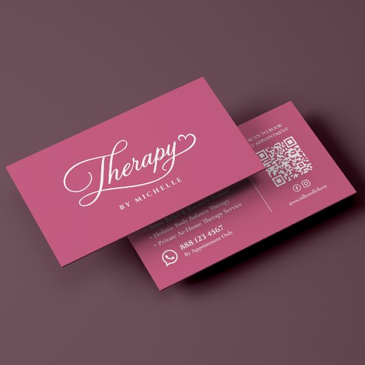 Minimale massagetherapeut Roze Visitekaartje