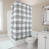 Minimale maten zwart-wit Matig speldenartan Douchegordijn (In situ)