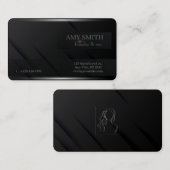 Minimale matzwart, vloeiend en terughoudend visitekaartje (Voorkant / Achterkant)