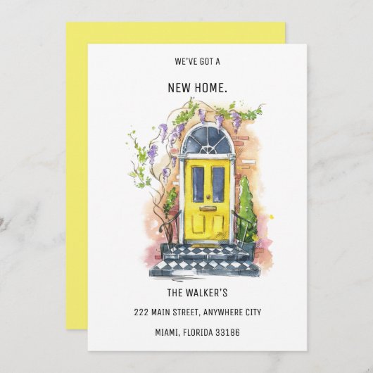 Minimale mededeling van de Gele Klein van het Huis Kaart (Voorkant / Achterkant)