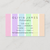 Minimale meerkleurige meerkleurige pastelband visitekaartje (Achterkant)