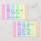 Minimale meerkleurige meerkleurige pastelband visitekaartje (Voorkant / Achterkant)