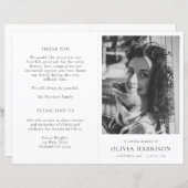 Minimale Memorial Order of Service Funeral Program (Voorkant / Achterkant)