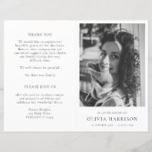 Minimale Memorial Order of Service Funeral Program (Voorkant)