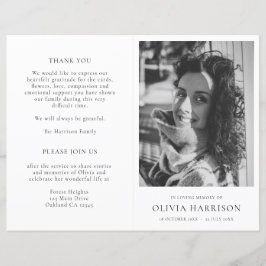 Minimale Memorial Order of Service Funeral Program