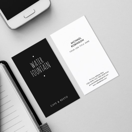 Minimale merknaam | Casual handschrift | Zwart Visitekaartje