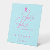 Minimale mermaid Birthday Party Favors Reclamebord Met Voetstuk (Voorkant)