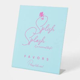 Minimale mermaid Birthday Party Favors Reclamebord Met Voetstuk