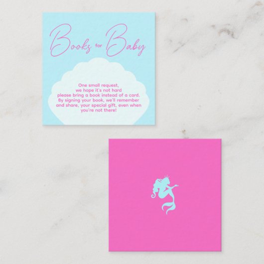 Minimale mermaïdmeisjes boeken voor Baby verjaarda Informatiekaartje (Voorkant / Achterkant)
