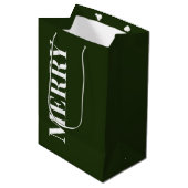 Minimale MERRY | Bosgroene Feestdagen Medium Cadeauzakje (Voorkant Gekanteld)