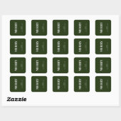 Minimale MERRY | Bosgroene Feestdagen Vierkante Sticker (Vel)
