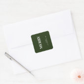 Minimale MERRY | Bosgroene Feestdagen Vierkante Sticker (Envelop)