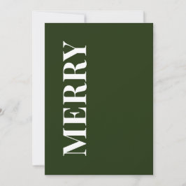 Minimale MERRY | Bosgroene Kerstgroetkaart Feestdagenkaart