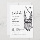 Minimale, met de hand getrokken lingerie douche kaart (Voorkant)