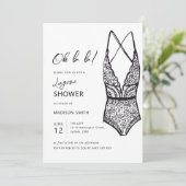 Minimale, met de hand getrokken lingerie douche kaart (Staand voorkant)