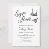 Minimale, met de hand getrokken lingerie douche kaart (Voorkant)