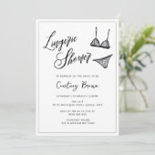 Minimale, met de hand getrokken lingerie douche kaart (Staand voorkant)