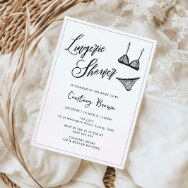 Minimale, met de hand getrokken lingerie douche kaart