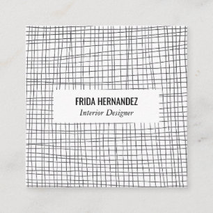 Minimale met de hand getrokken strepen vierkante visitekaartje