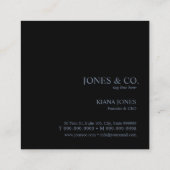 Minimale metalen band Blue ID792 Vierkante Visitekaartje (Achterkant)