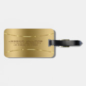 Minimale metalen gouden achtergrond bagagelabel (Achterkant horizontaal)
