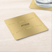 Minimale metalen gouden achtergrond kartonnen onderzetters (Schuin)