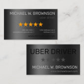 Minimale metalen grijze zilver-driver visitekaartje (Voorkant / Achterkant)