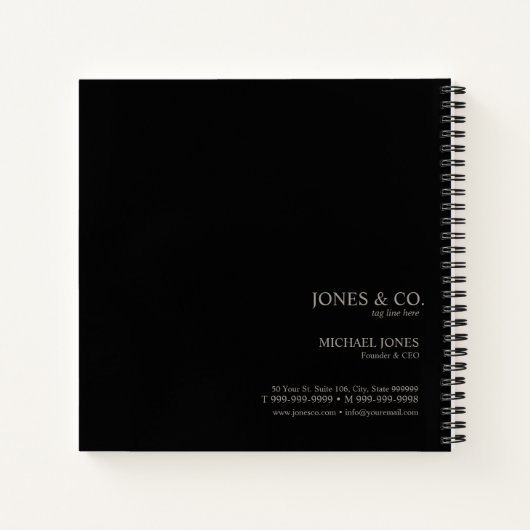 Minimale metalen Stripe Bronze ID792 Notitieboek (Achterkant)