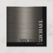 Minimale metalen Stripe Bronze ID792 Vierkante Visitekaartje (Voorkant)
