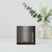 Minimale metalen Stripe Bronze ID792 Vierkante Visitekaartje (Staand voorkant)