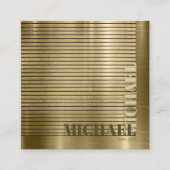 Minimale metalen stripe Gold ID792 Vierkante Visitekaartje (Voorkant)