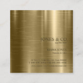 Minimale metalen stripe Gold ID792 Vierkante Visitekaartje (Achterkant)