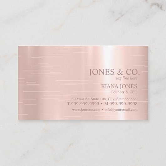 Minimale metalen tinten en Folie Roos Gold Std ID7 Visitekaartje (Achterkant)