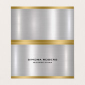 Minimale metallic zilvergoud accenten visitekaartje (Buitenkant ongevouwen)