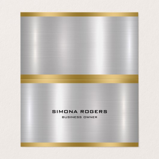 Minimale metallic zilvergoud accenten visitekaartje (Buitenkant ongevouwen)