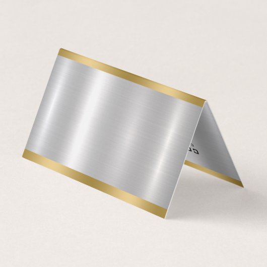 Minimale metallic zilvergoud accenten visitekaartje (Achterkant)
