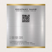 Minimale metallic zilvergoud accenten visitekaartje (Binnenkant ongevouwen)