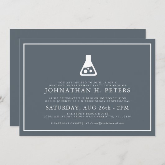 Minimale microbiologie-Afstuderen|Uitnodiging tot  Kaart (Voorkant / Achterkant)