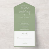 Minimale micropografie van Micro Wedding Sage All In One Uitnodiging (Binnen)