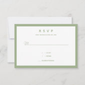 Minimale micropografie van Micro Wedding Sage RSVP Kaartje (Voorkant)