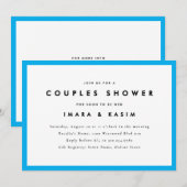 Minimale Mid Century Retro Cyaan Koppels Douche Kaart (Voorkant / Achterkant)