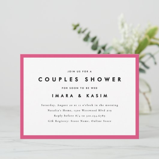 Minimale Mid Century Retro Paren Douche Kaart (Staand voorkant)