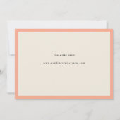 Minimale Mid Century Retro Perzik Paren Douche Kaart (Achterkant)