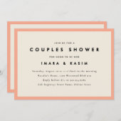 Minimale Mid Century Retro Perzik Paren Douche Kaart (Voorkant / Achterkant)