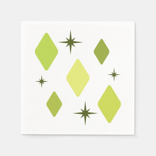 Minimale Mid Mod Diamonds Charteuse Servet (Voorkant)
