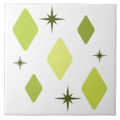 Minimale Mid Mod Diamonds Charteuse Tegeltje (Voorkant)