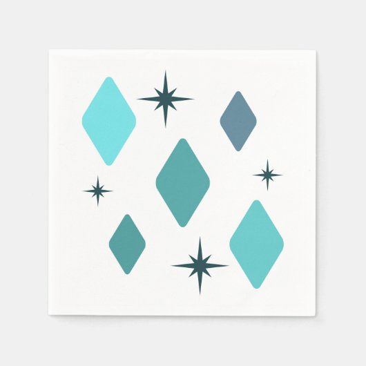 Minimale Mid Mod Diamonds Turquoise Servet (Voorkant)